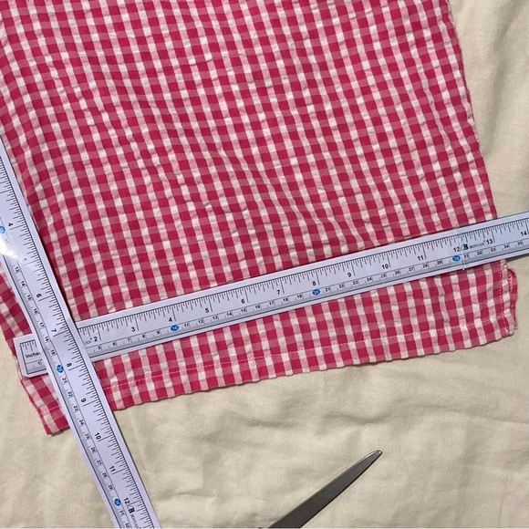 Pink Gingham Seersucker Shorts | Drawstring Waist | Size XL (16-18) | 9” Inseam - Picture 3 of 10